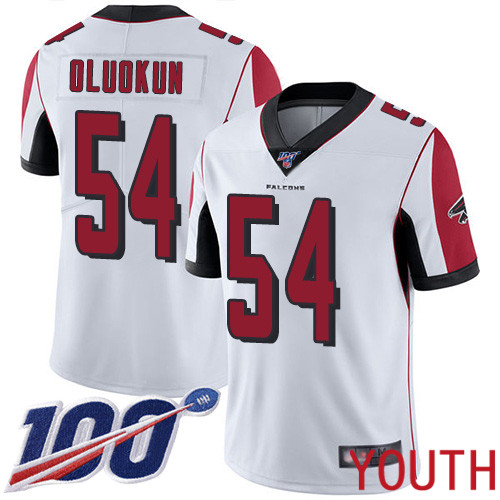 Atlanta Falcons Limited White Youth Foye Oluokun Road Jersey NFL Football #54 100th Season Vapor Untouchable->atlanta falcons->NFL Jersey